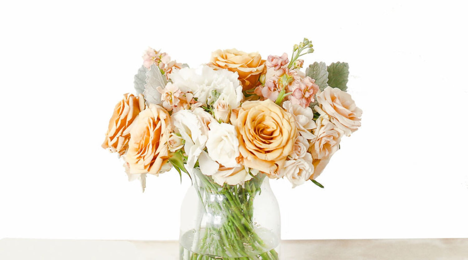 pretty flowers in a clear vase