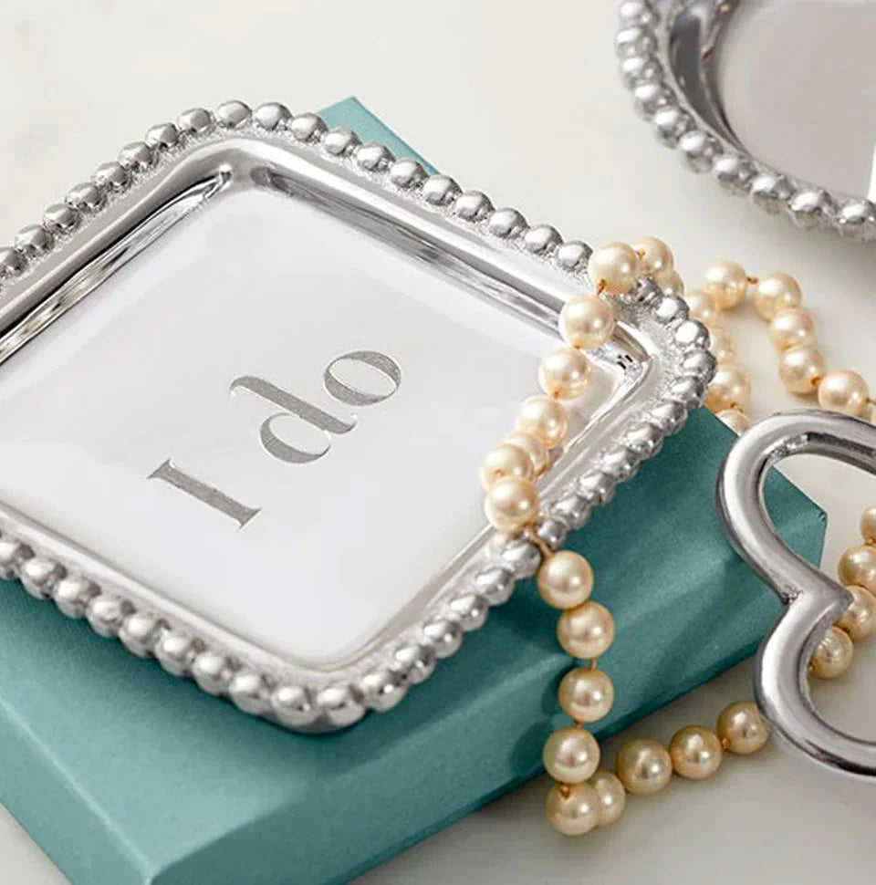 wedding gifts - I do jewelry tray with string of pearls