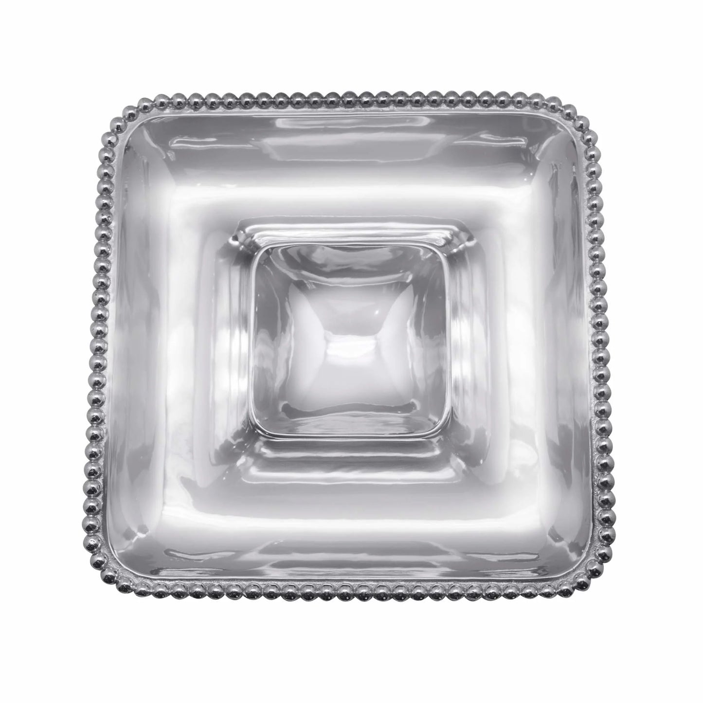 Chip and Dip Tray - Silver Square