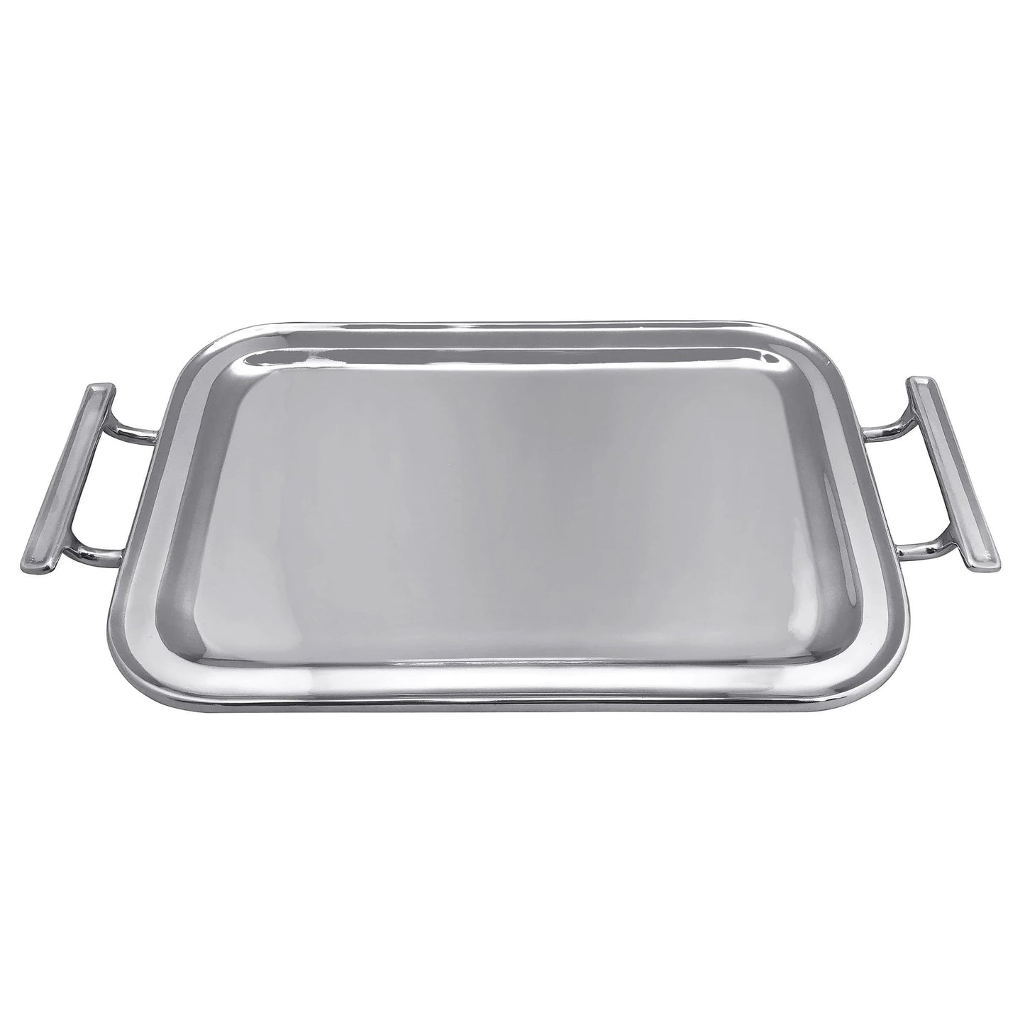 Silver Rectangle Serving Tray with Handles