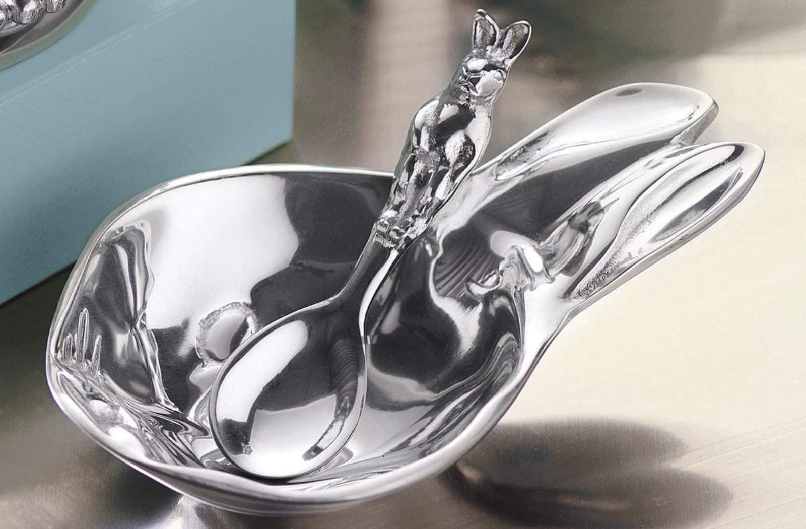 Silver Flatware - bowl and spoon baby