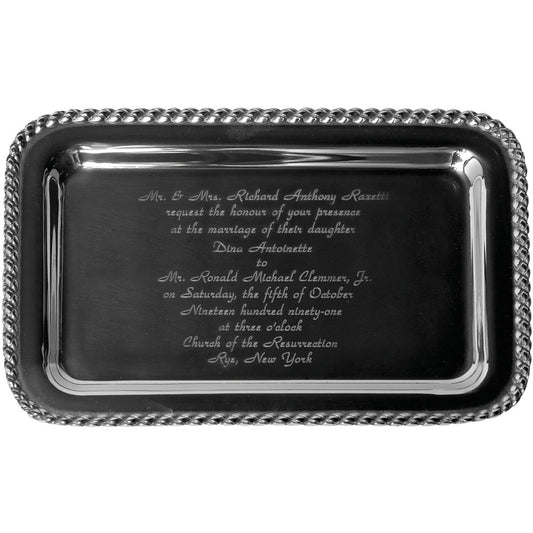 Engraved Wedding Invitation Tray (Rope Edge)