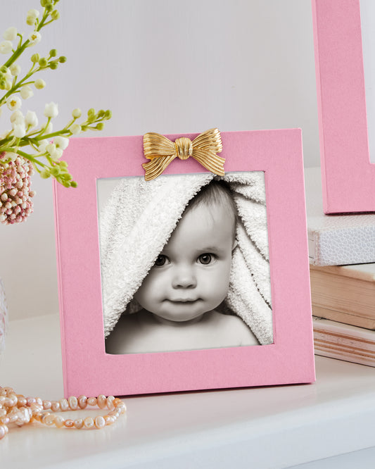 Pink Bow Picture Frame - 4x4