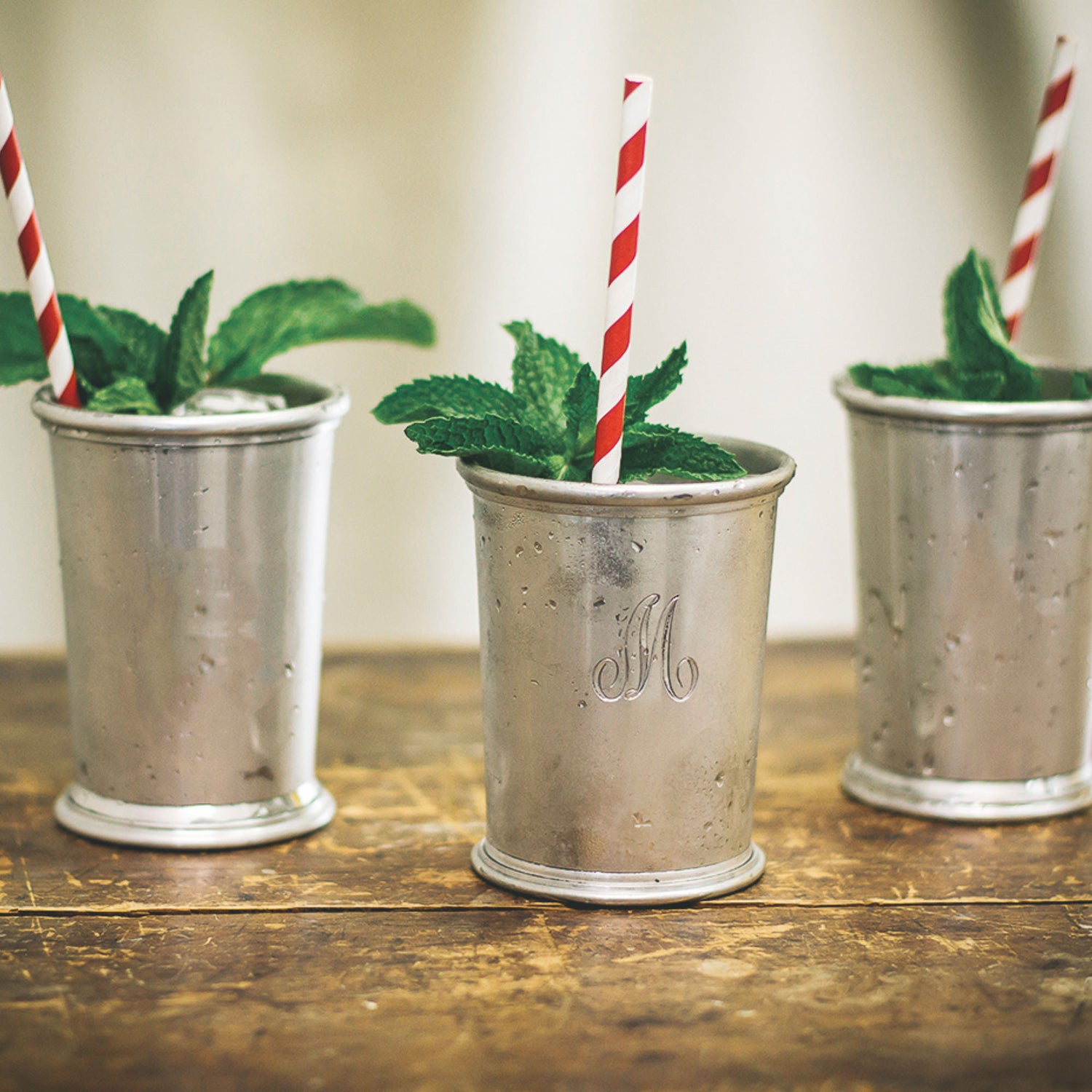 silver engraved mint julep cups