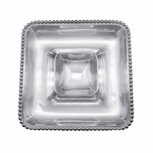 Chip and Dip Tray - Silver Square