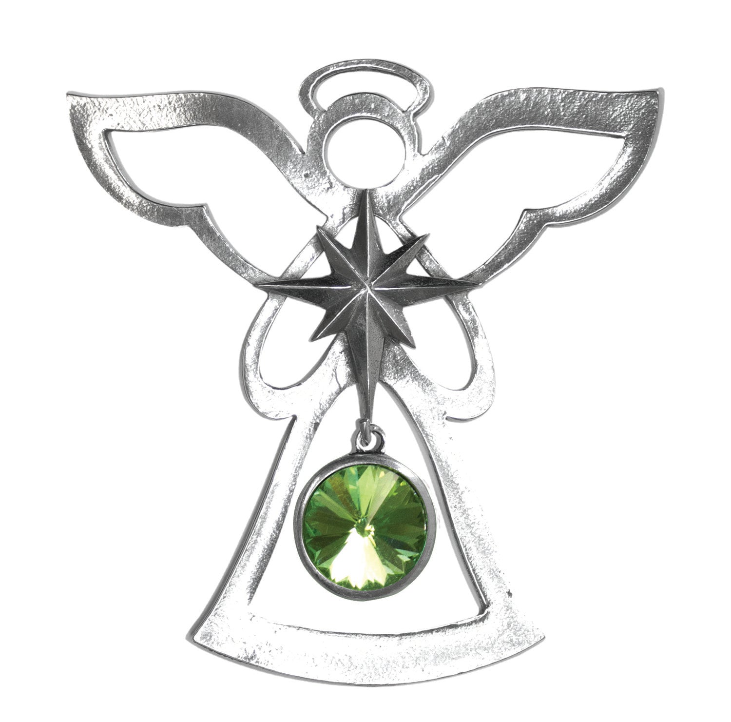 Silver Angel Ornament - August Birthstone