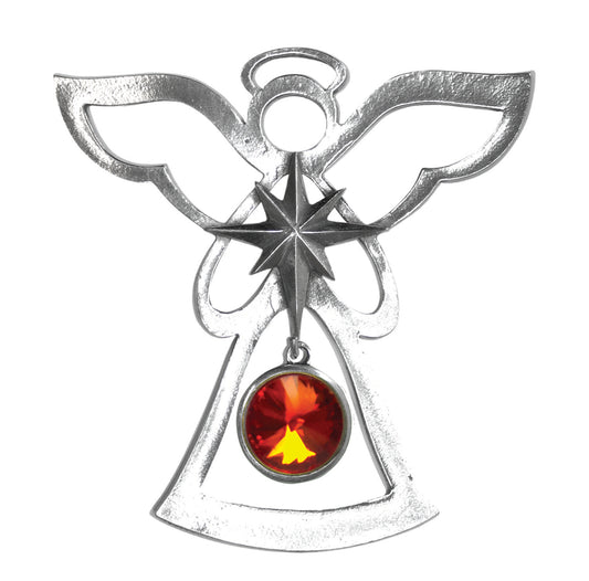 Silver Angel Ornament - July Birthstone