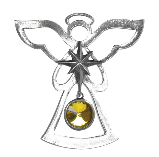 Silver Angel Ornament - November Birthstone