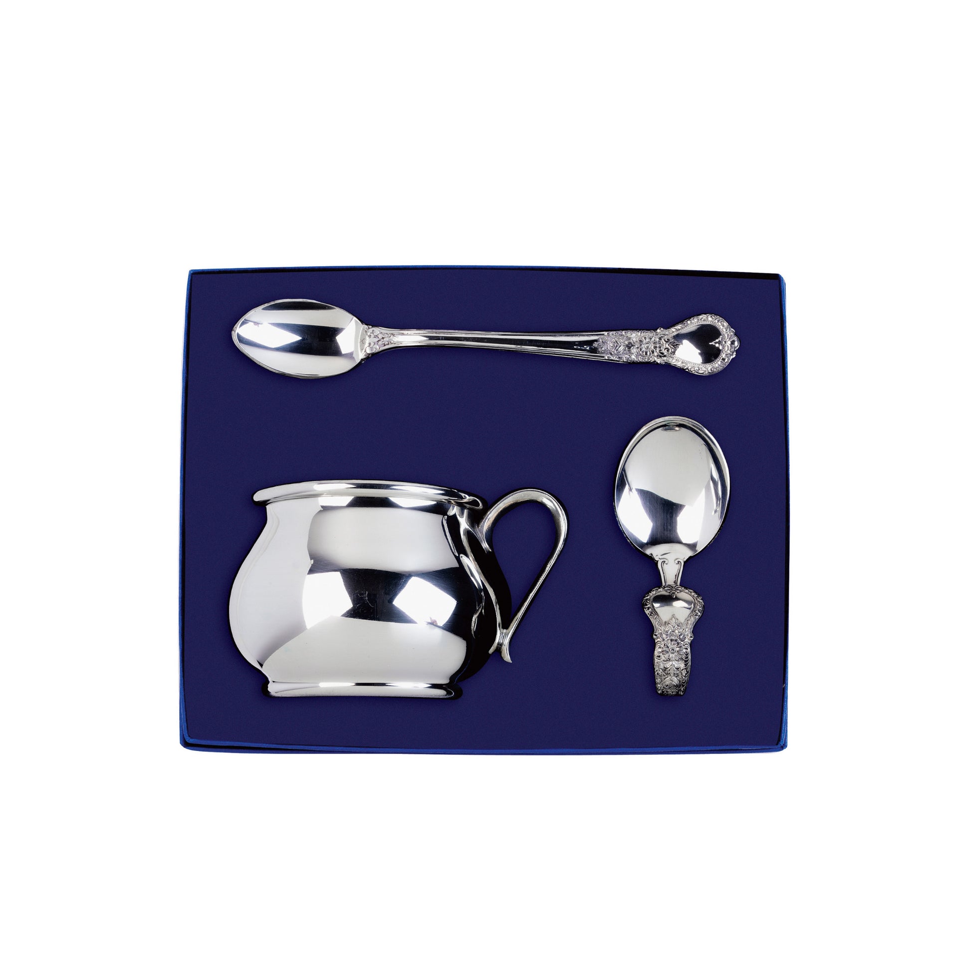 Silver Baby Cup and Baby Spoon Gift Set