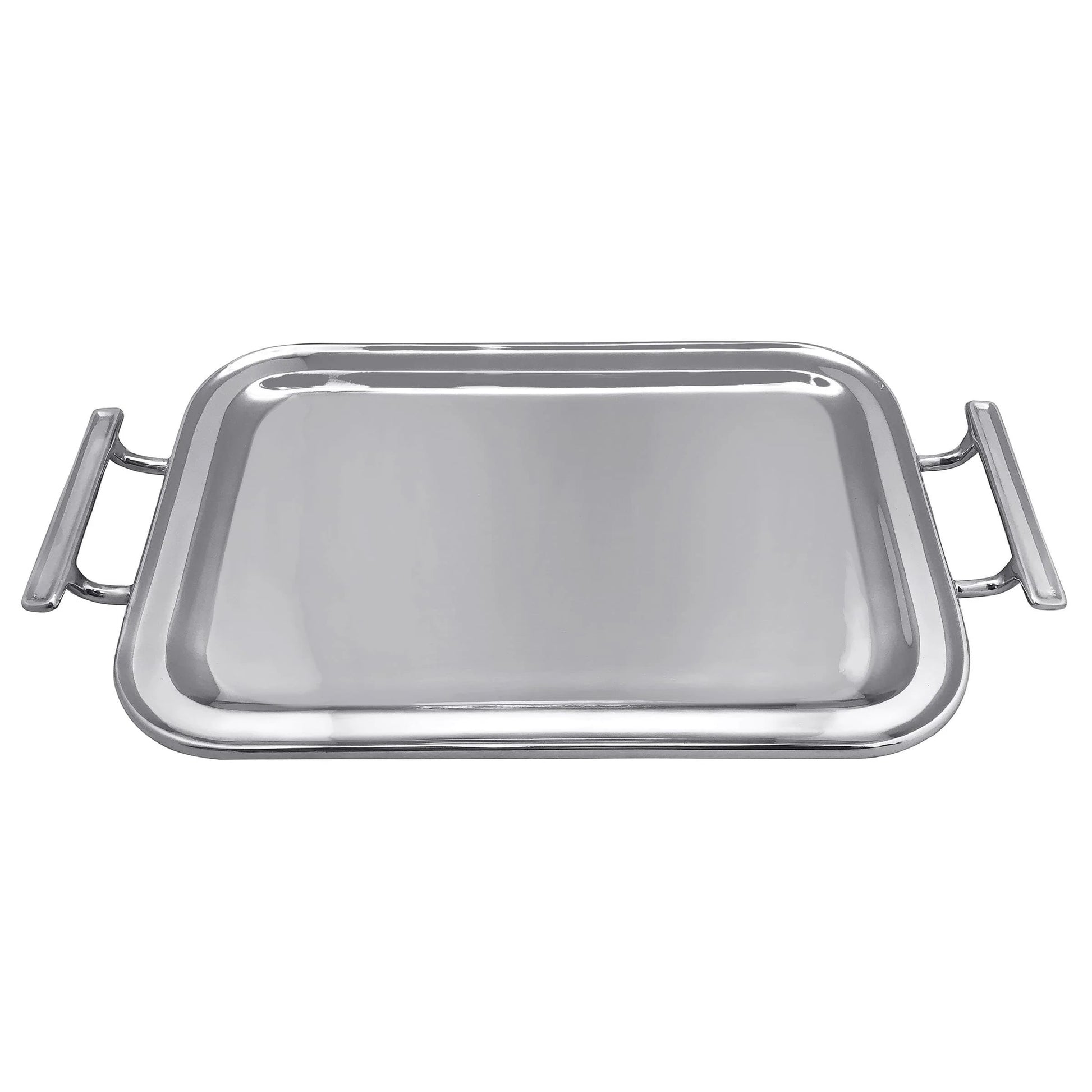 Silver Rectangle Serving Tray with Handles