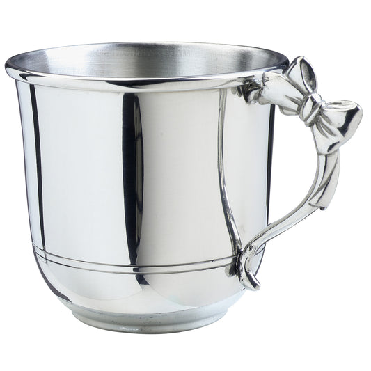 Silver Baby Cup with Bow Handle 5oz