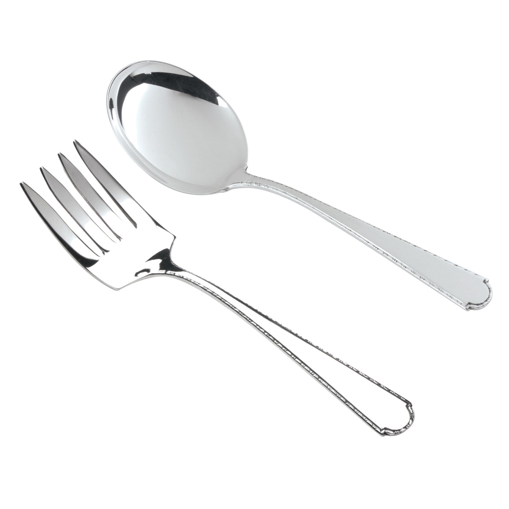 Loop fork and spoon baby set in sterling silver.