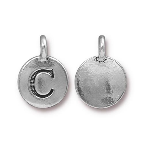Silver Initial Charm - Letter C