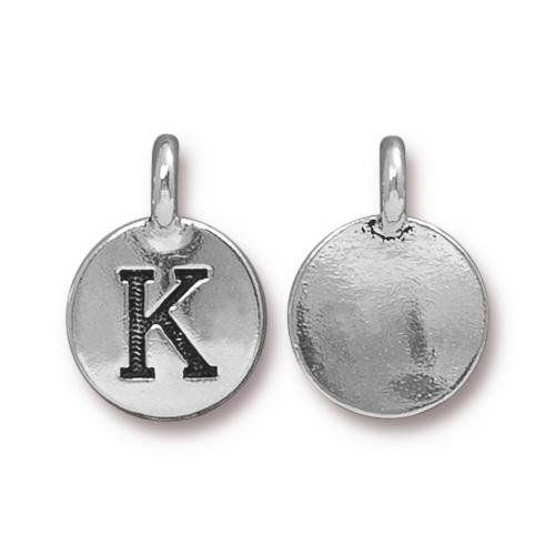 Silver Initial Charm - Letter K