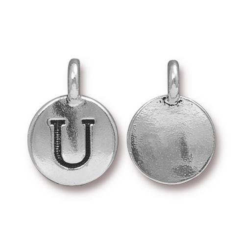 Silver Initial Charm - Letter U