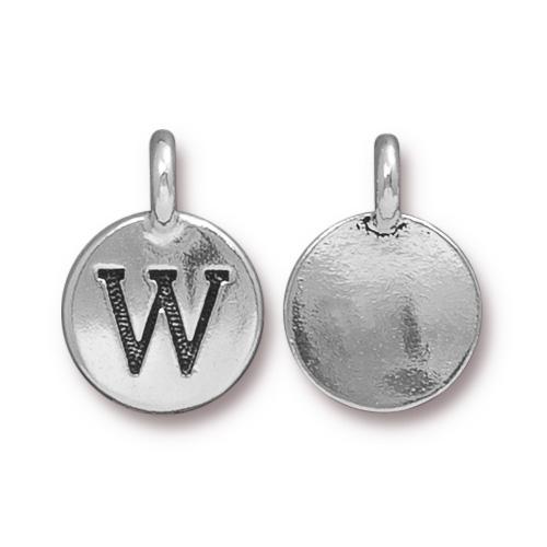 Silver Initial Charm - Letter W