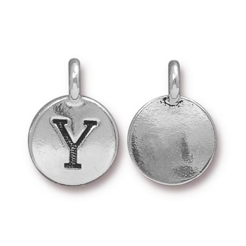 Silver Initial Charm - Letter Y