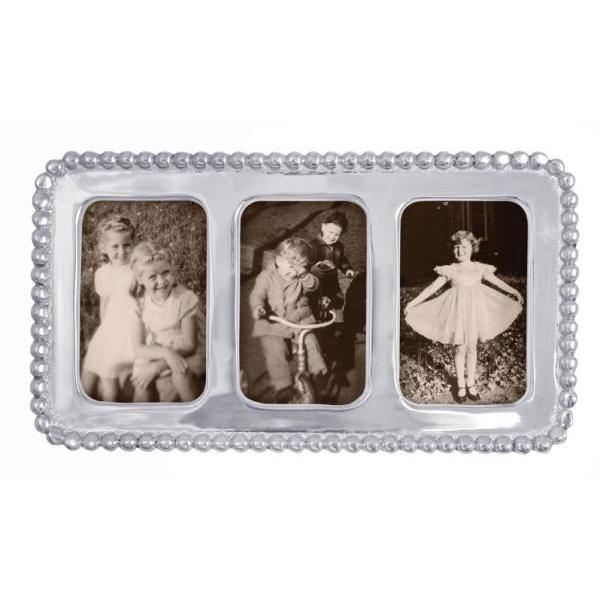 Beaded 2x3 Silver Collage Picture Frame