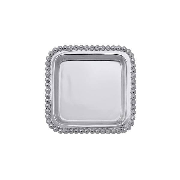 4 x 4 Beaded Square Vanity Tray templeton silver