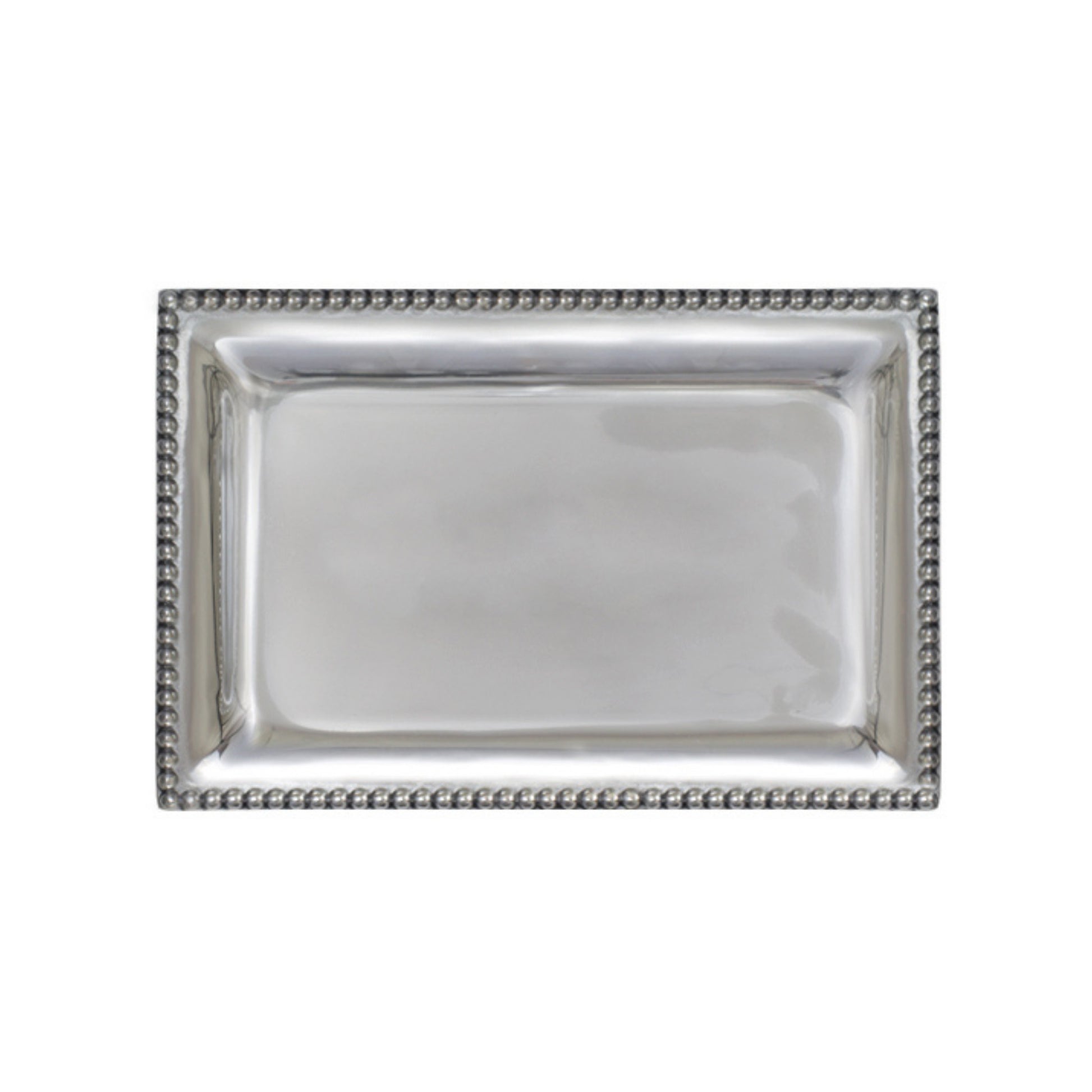 Beaded Silver Vanity Tray Engravable 1