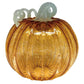 Amber Glass Pumpkin and Teal Stem