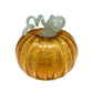Amber Glass Pumpkin and Teal Stem