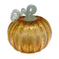 Amber Glass Pumpkin and Teal Stem