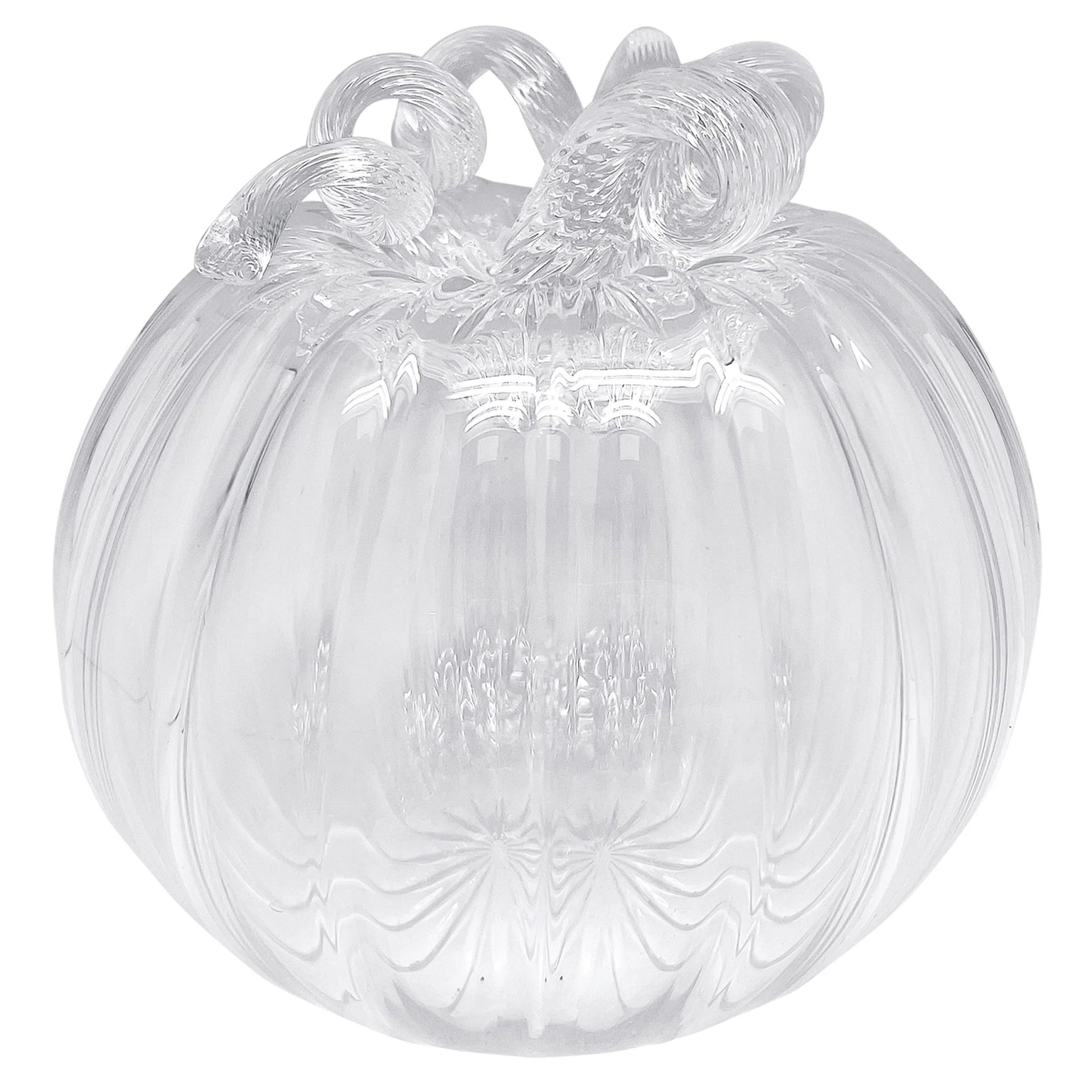 Clear Glass Pumpkin and Clear Stem