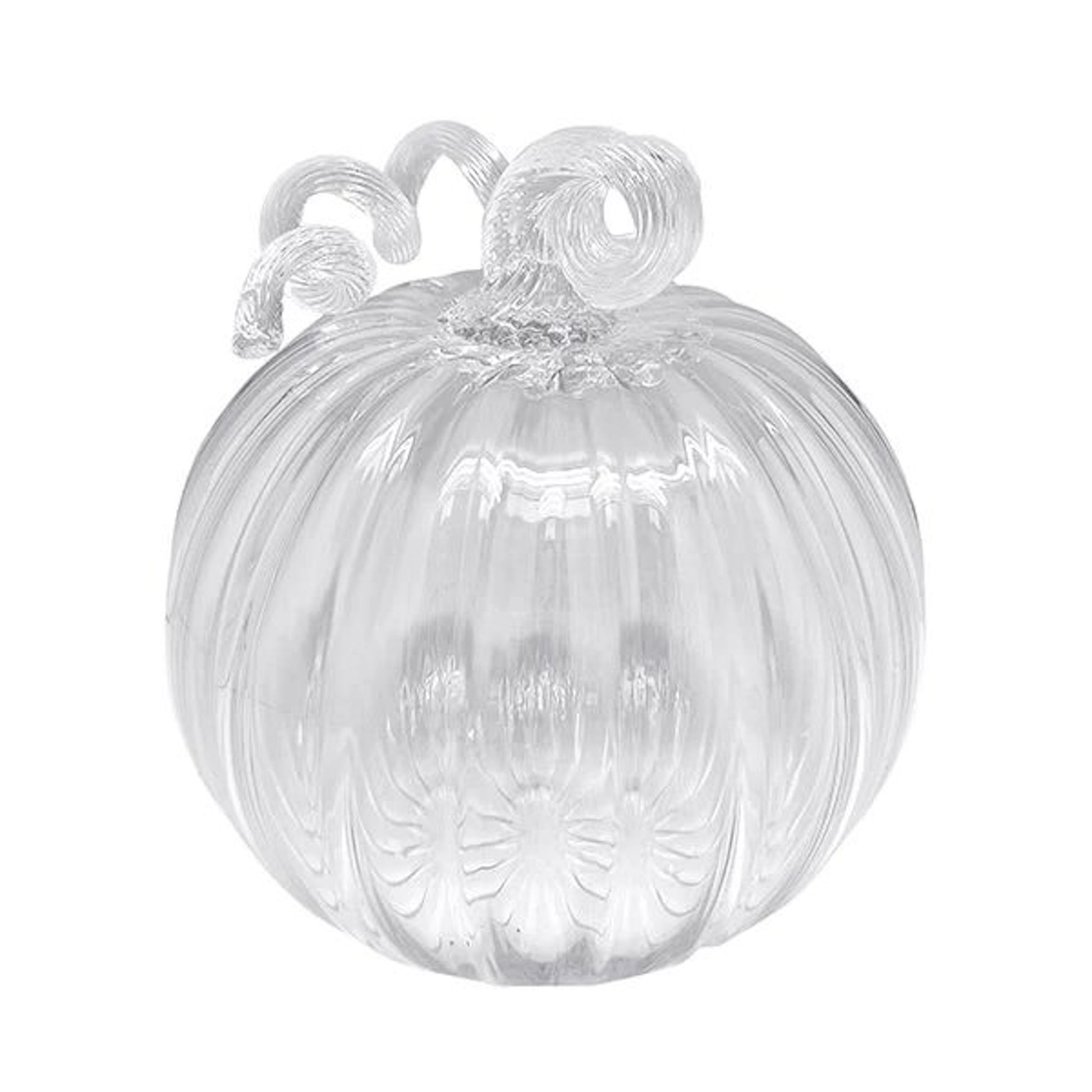 Clear Glass Pumpkin and Clear Stem