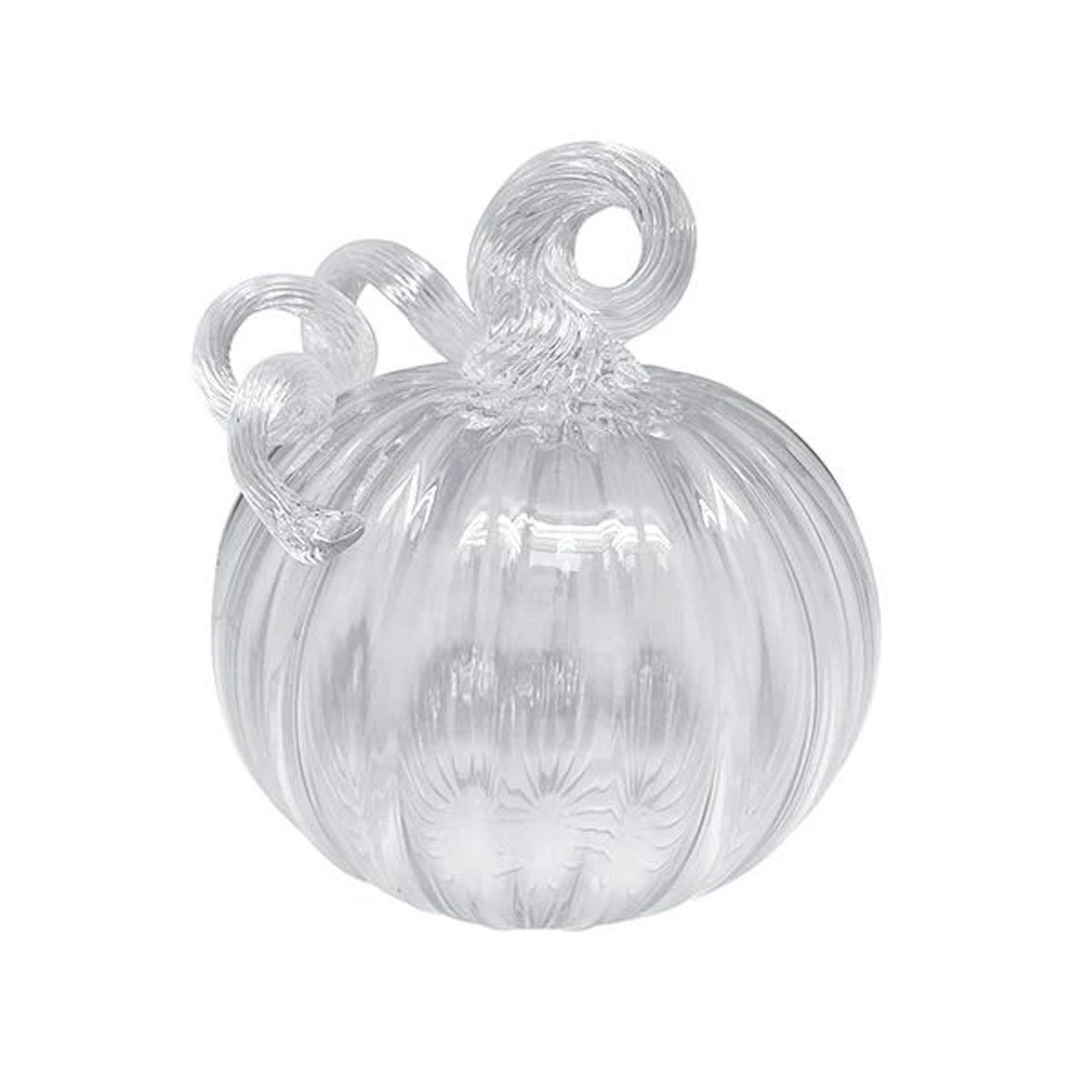 Clear Glass Pumpkin and Clear Stem