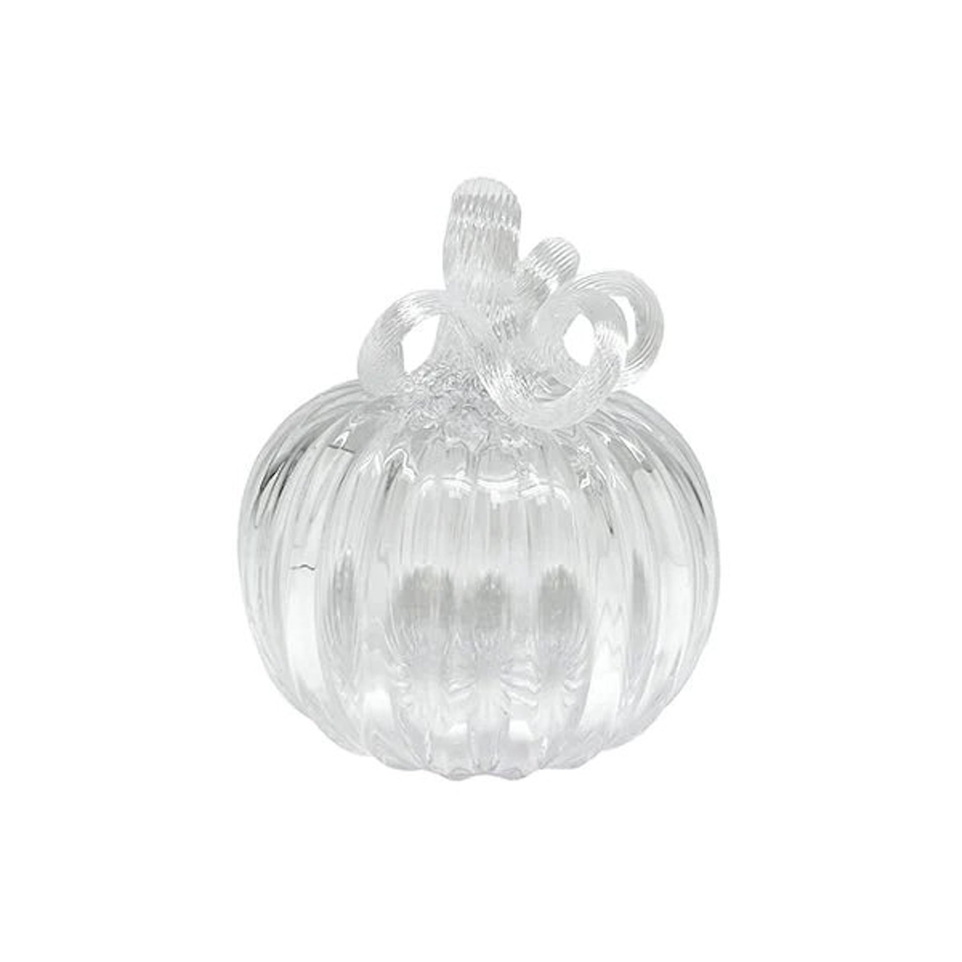 Clear Glass Pumpkin and Clear Stem