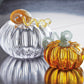 Amber Glass Pumpkin and Teal Stem