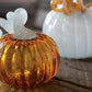 Amber Glass Pumpkin and Teal Stem