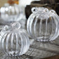 Clear Glass Pumpkin and Clear Stem