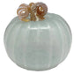 Teal Glass Pumpkin and Gold Stem