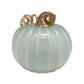 Teal Glass Pumpkin and Gold Stem