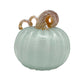 Teal Glass Pumpkin and Gold Stem