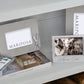 Grey Linen 4x6 Picture Frame with Silver Skis