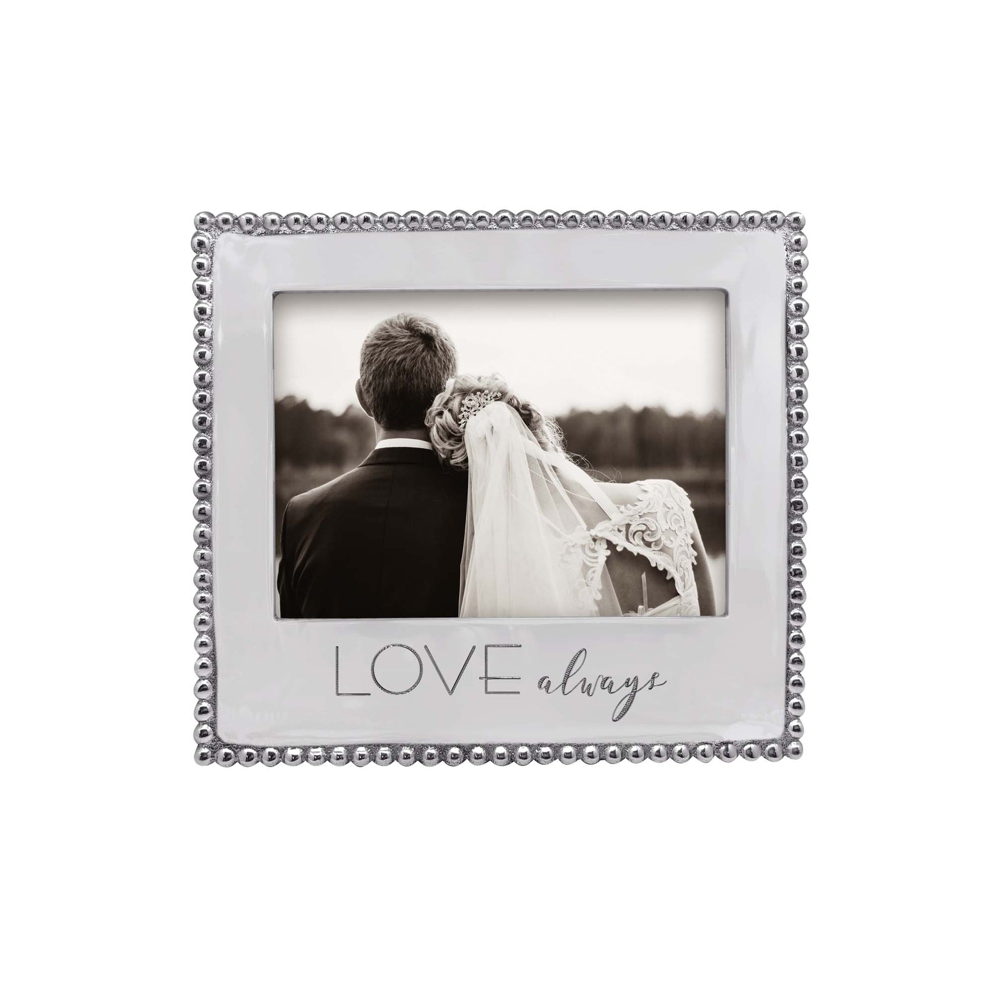 Love Always Beaded Silver Picture Frame