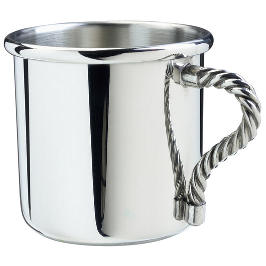 Silver Rope Handle Baby Cup with option to be engraved