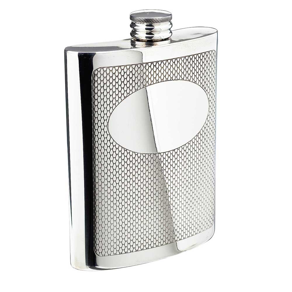 Silver Embossed Flask - with option to engrave