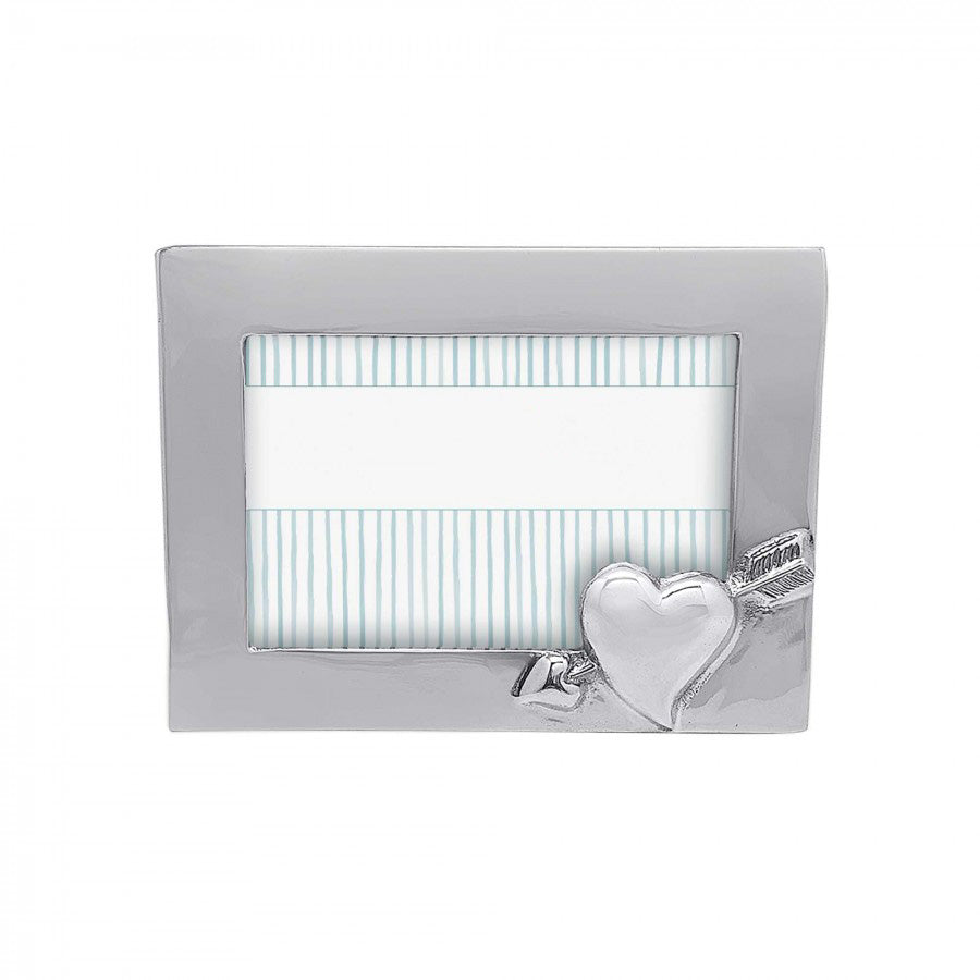 Silver Heart and Arrow Horizontal 4x6 Picture Frame