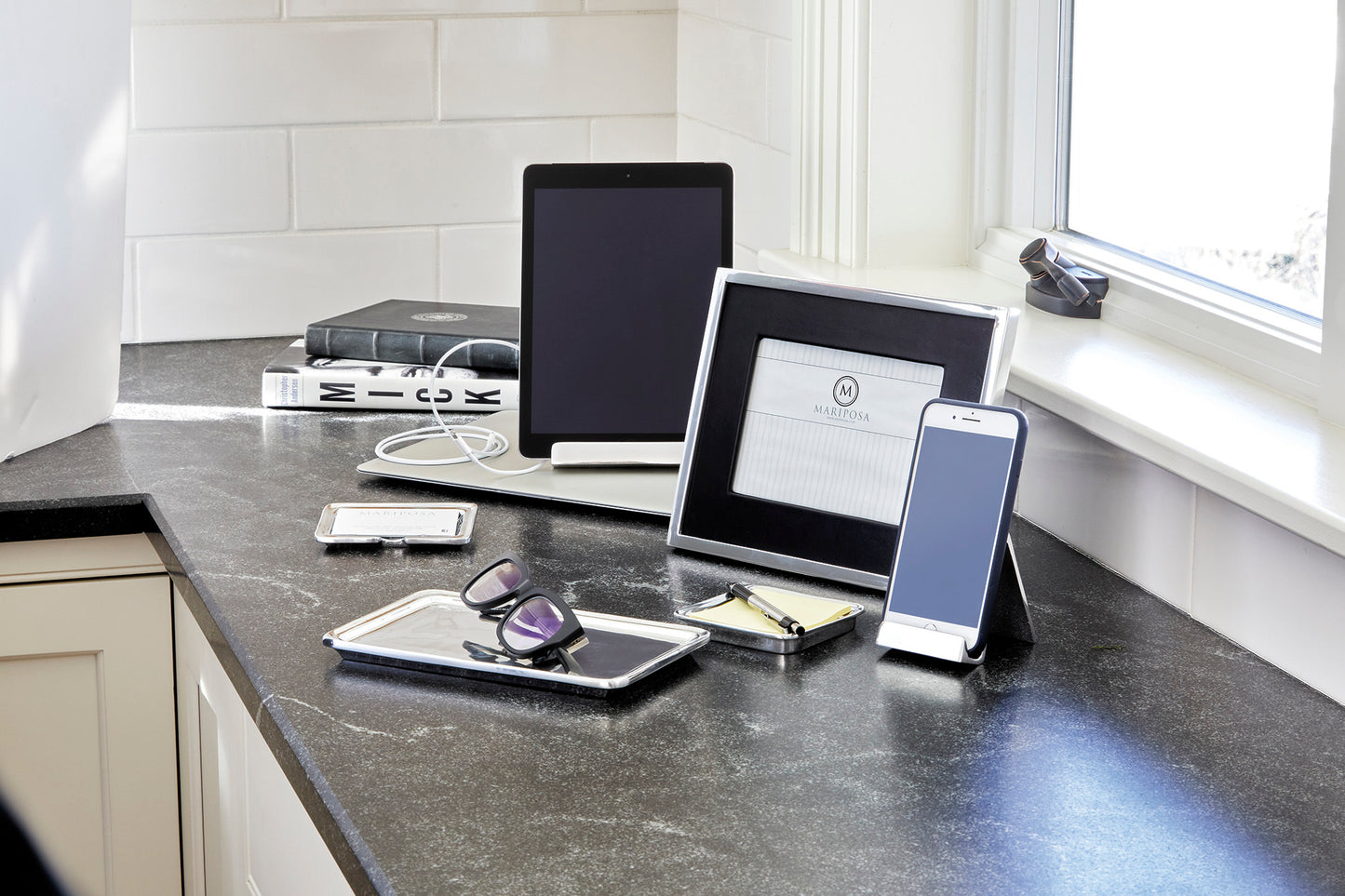 Silver iPad Tablet Holder (lifestyle shot 2)