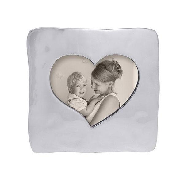 Silver Large Square Open Heart Picture Frame