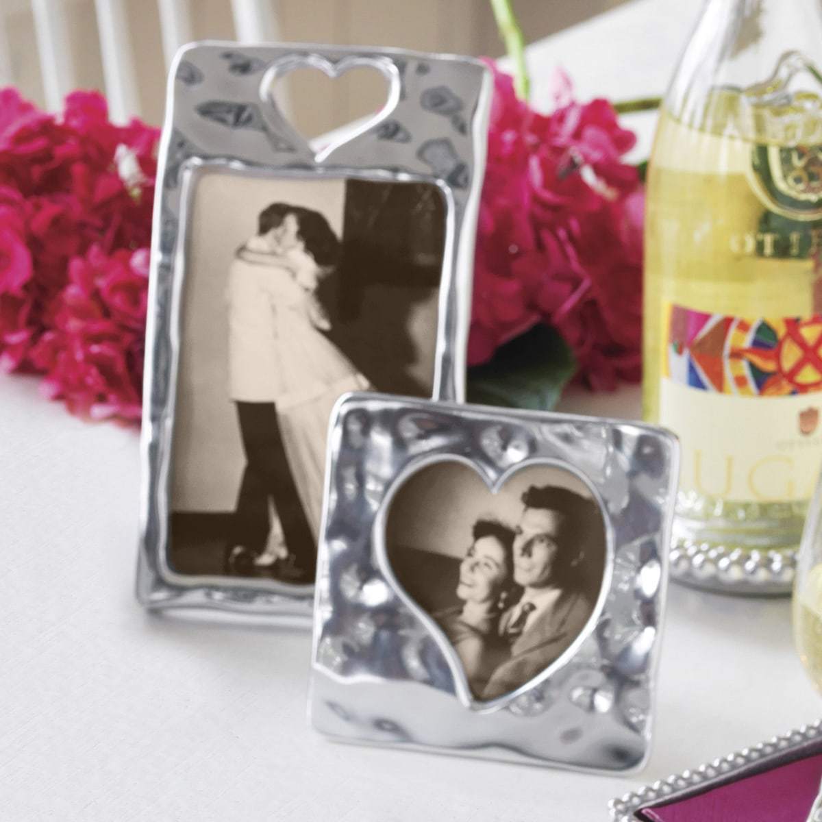 Silver Open Heart 4x6 Vertical Picture Frame Lifestyle