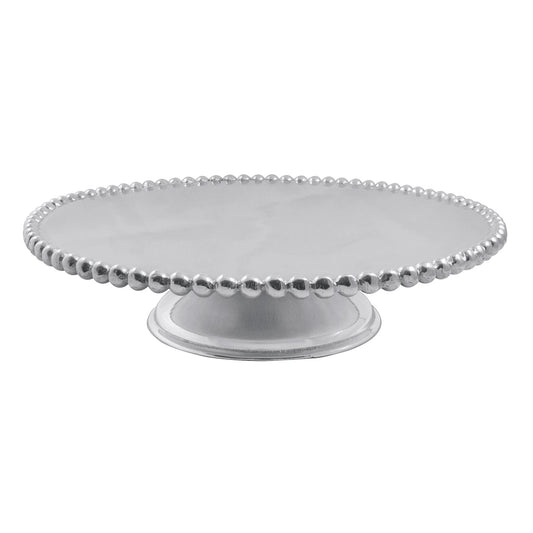 Silver Pearled Cake Stand