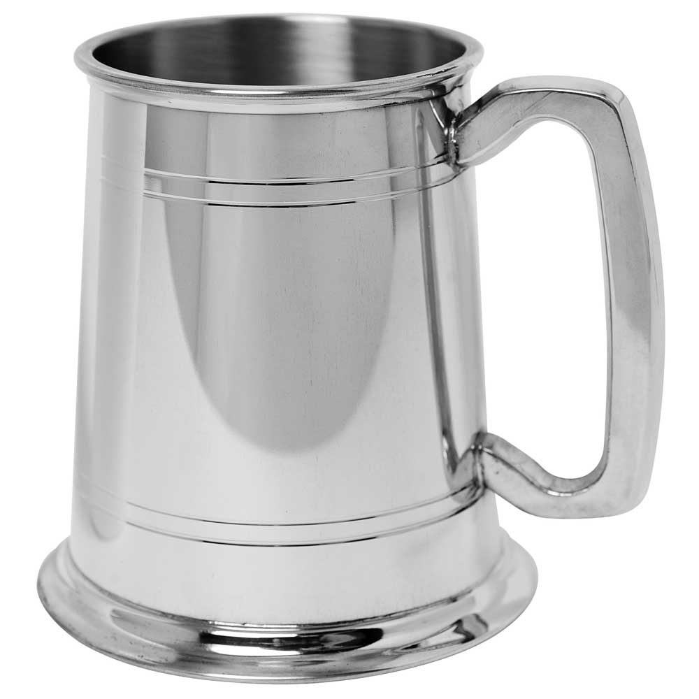 Double Line Silver Tankard with option to engrave