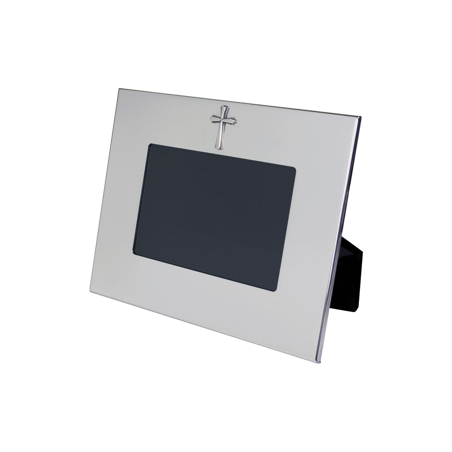 Silver Cross Picture Frame - Horizontal - with option to engrave