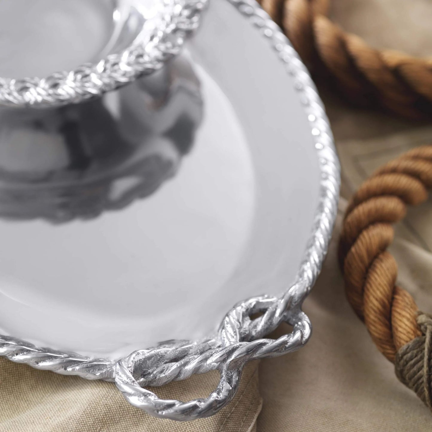 Rope Knot Handled Serving Oval Platter