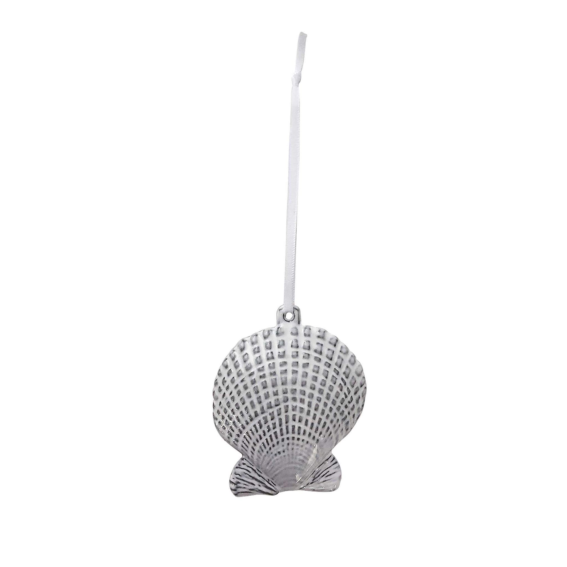 Silver Scallop Ornament